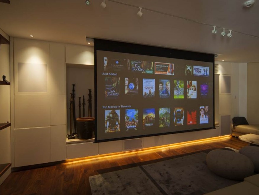 home cinema room designed by MDfx including automated lighting 2