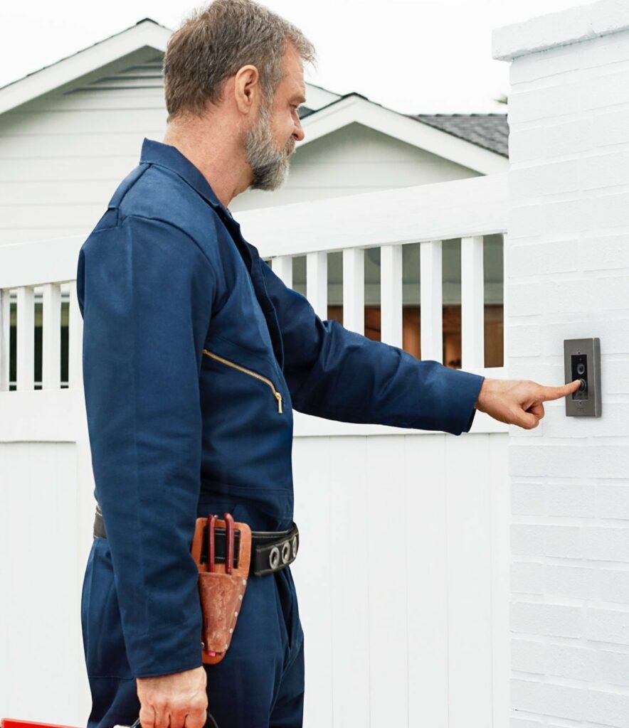 Man installing Ring X-Doorbell-smart-home-security---installed-by-MDfx-within