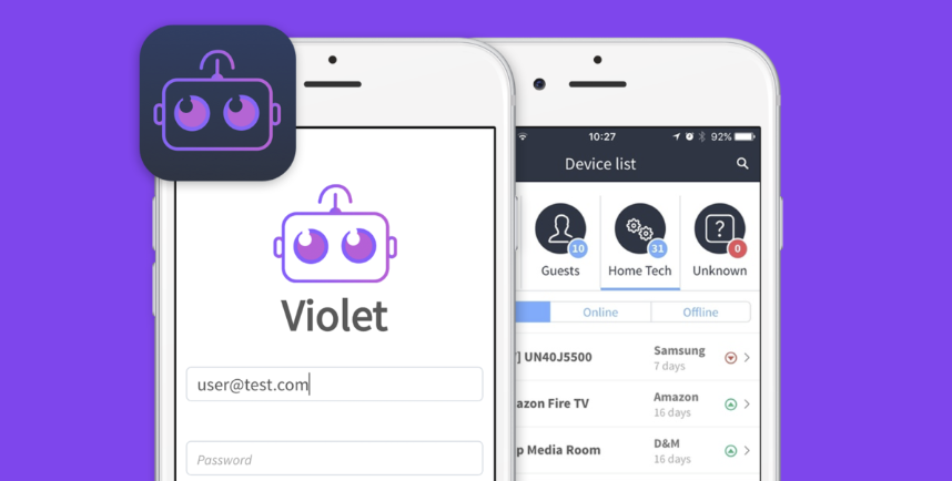 Violet app for network monitoring