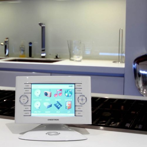 control4 os3 smart home device on kitchen counter